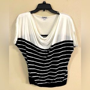 Express xs black/white top w/ stripes